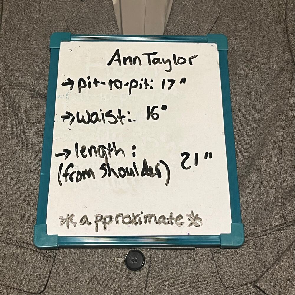 Ann Taylor Taupe Wool Blend Blazer 6P Petite Slim Fit Workwear Office Jacket - Picture 10 of 10